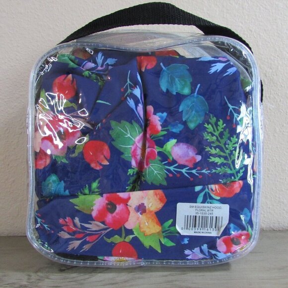 Weaver Small Equiskinz Lycra Hood Snug Fit Moisture Wicking Blue Floral 35-1535- - Picture 3 of 3